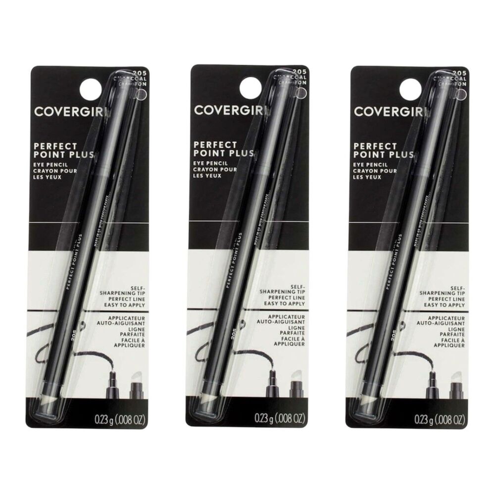 3x CoverGirl Perfect Point Plus Eye Pencil - 205 Charcoal